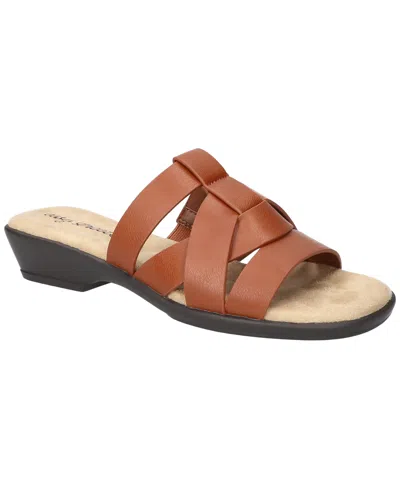 Easy Street Women's Lakeport Comfort Slide Sandals In Cognac