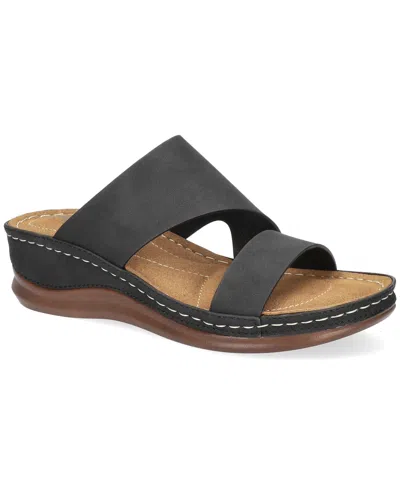 Easy Street Women's Larrain Wedge Slide Sandals In Black