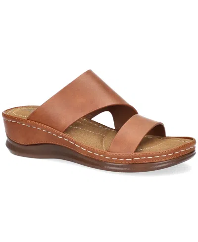 Easy Street Women's Larrain Wedge Slide Sandals In Brown