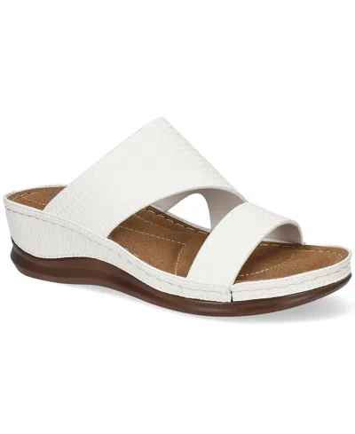 Easy Street Women's Larrain Wedge Slide Sandals In White