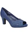 Easy Street Womens Lavish Stiletto Heel Pumps In Navy Satin