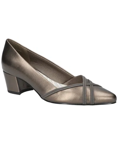 Easy Street Women's Lotus Block Heel Pumps In Pewter