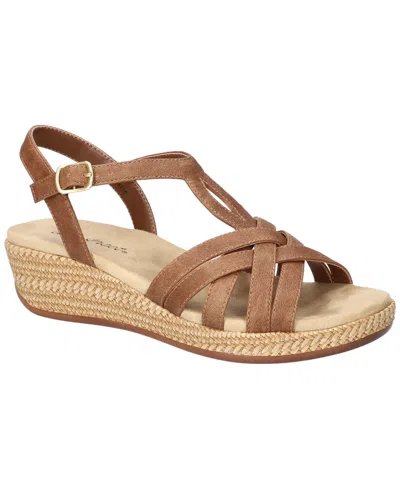Easy Street Women's Lua Wedge Heel Sandals In Tan