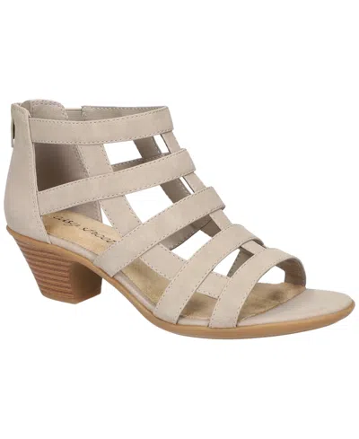 Easy Street Women's Marg Zip Gladiator Sandals In Gray