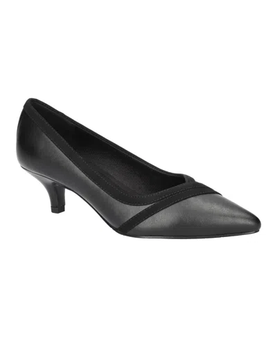 Easy Street Maye Pointed Toe Kitten Heel Pump In Black