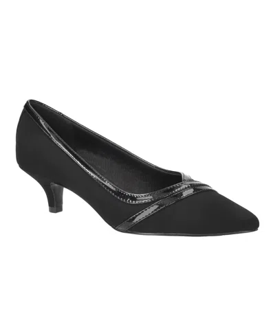 Easy Street Maye Pointed Toe Kitten Heel Pump In Black
