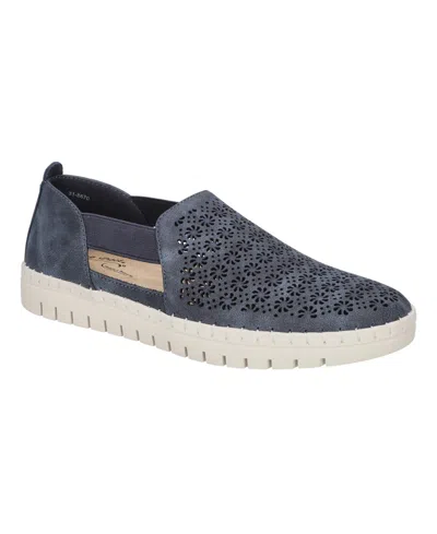 Easy Street Women's Megafresh Comfort Flats In Navy