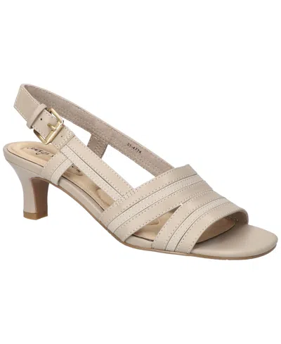 Easy Street Women's Meghan Slingback Heeled Sandals In Mushroom Oatmeal Linen