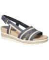 Easy Street Women's Mel Wedge Heel Sandals In Jeans