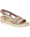Easy Street Women's Mel Wedge Heel Sandals In Light Brown