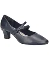 Easy Street Meryl Womens Buckle Faux Leather Mary Jane Heels In Navy