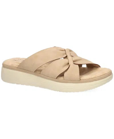 Easy Street Women's Mickey Woven Slide Sandals In Brown