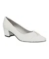 Easy Street Women's Millie Block Heel Pumps In White