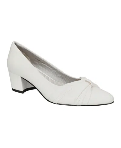 Easy Street Women's Millie Block Heel Pumps In White