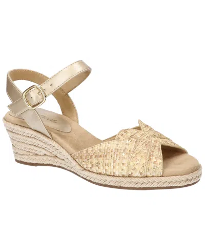 Easy Street Women's Miramar Espadrille Wedge Heel Sandals In Metallic Woven Ombre