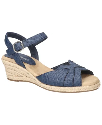 Easy Street Women's Miramar Espadrille Wedge Heel Sandals In Navy