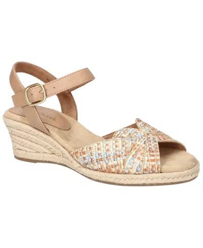 Easy Street Women's Miramar Espadrille Wedge Heel Sandals In Pastel Multi Woven