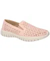 Easy Street Fresh Womens Faux Leather Perforated Loafers In Blush