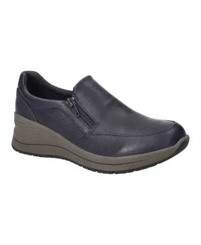 Easy Street Women's Nita Slip-resistant Wedge Sneakers In Blue