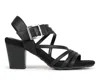 Easy Street Orien Womens Strappy Faux Leather Block Heel In Black