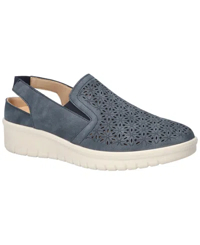 Easy Street Women's Petal Comfort Slip-on Flats In Navy