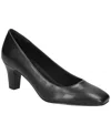 Easy Street Poet Womens Solid Manmade Block Heels In Black