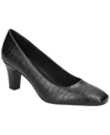 Easy Street Women's Poet Square Toe Pumps In Black Croco