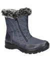 Easy Street Womens Flat Heel Snow Boots In Blue