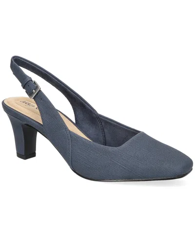 Easy Street Ritsa Womens Square Closed Toe Chunky Heel Pumps In Blue