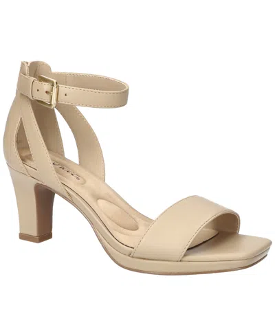 Easy Street Women's Ro Square Toe Heeled Sandals In Natural