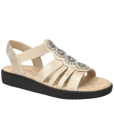 Easy Street Women's Samira Slip-on Platform Sandals In Gold
