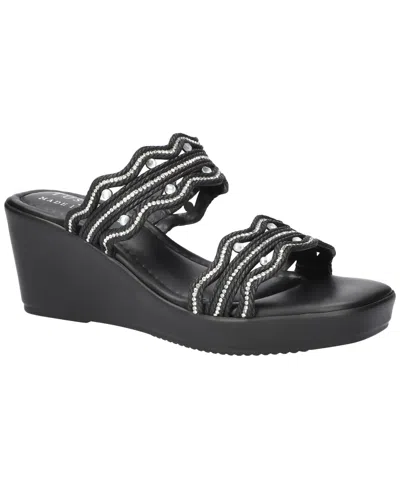 Easy Street Women's Selva Wedge Heel Sandals In Black
