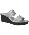 Easy Street Women's Selva Wedge Heel Sandals In Silver