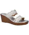 Easy Street Selva Platform Wedge Slide Sandal In White