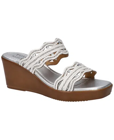 Easy Street Women's Selva Wedge Heel Sandals In White