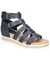 Easy Street Simone Womens Zipper Faux Leather Strappy Sandals In Navy