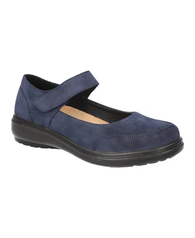 Easy Street Slater Mary Jane Flat In Blue