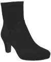 Easy Street Solana Womens Zip Up Round Toe Ankle Boots In Black Lamy