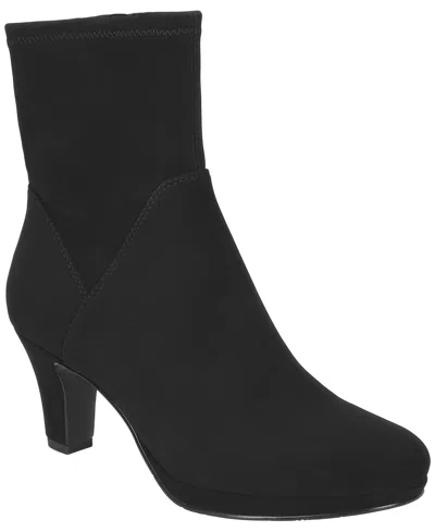 Easy Street Solana Womens Zip Up Round Toe Ankle Boots In Black Lamy