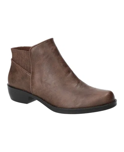 Easy Street Women's Solstice Ankle Round Toe Booties In Brown