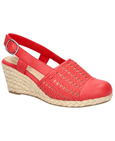 Easy Street Women's Taffy Buckle Slingback Espadrille Wedges In Red