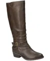 Easy Street Womens Tenille Flat Heel Riding Boots In Brown