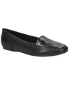 Easy Street Thrill Womens Slip On Square Toe Loafers In Black Crinkled Patent