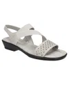 Easy Street Womens Man Made Woven Ankle Strap In Gray