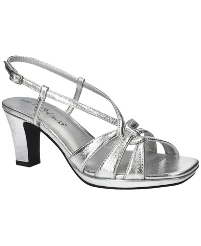 Easy Street Women's Valorie Square Toe Platform Sandals In Silver