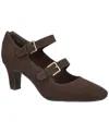 Easy Street Willis Square Toe Mary Jane Pump In Brown Matte
