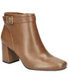 Easy Street Winnipeg Womens Zipper Faux Leather Booties In Cognac