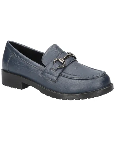 Easy Street Womens Leather Embellished Loafers In Navy