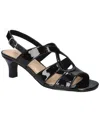 Easy Street Women's Zella Kitten Heel Sandals In Black Patent
