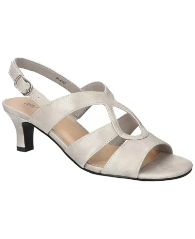 Easy Street Women's Zella Kitten Heel Sandals In Silver